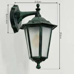 Luminaires Rustiques-hofstein Applique murale d'extérieur Loria Vert, Noir, 1 lumière