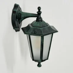 Luminaires Rustiques-hofstein Applique murale d'extérieur Loria Vert, Noir, 1 lumière