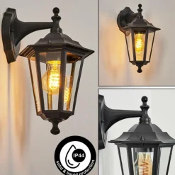 Luminaires Rustiques-hofstein Applique murale d'extérieur Loria Noir, 1 lumière