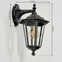 Luminaires Rustiques-hofstein Applique murale d'extérieur Loria Gris, Noir, Argenté, 1 lumière