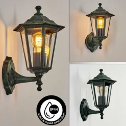 Luminaires Rustiques-hofstein Applique murale d'extérieur Loria Vert, Noir, 1 lumière