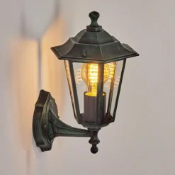 Luminaires Rustiques-hofstein Applique murale d'extérieur Loria Vert, Noir, 1 lumière