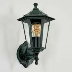 Luminaires Rustiques-hofstein Applique murale d'extérieur Loria Vert, Noir, 1 lumière