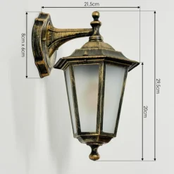 Lampes Dorées-hofstein Applique murale d'extérieur Loria Or, Noir, 1 lumière