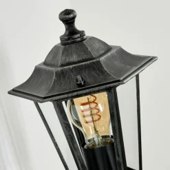 Luminaires Rustiques-hofstein Applique murale d'extérieur Loria Gris, Noir, Argenté, 1 lumière, Détecteur de mouvement