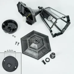 Luminaires Rustiques-hofstein Applique murale d'extérieur Loria Gris, Noir, Argenté, 1 lumière, Détecteur de mouvement