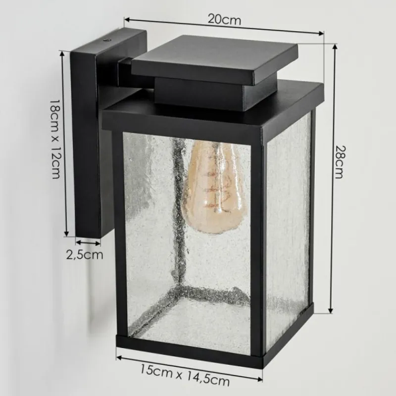 hofstein Applique murale d'extérieur Tieva Noir, 1 lumière