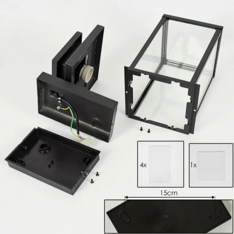 hofstein Applique murale d'extérieur Tieva Noir, 1 lumière