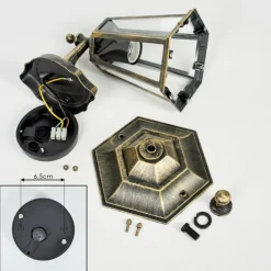 Luminaires Rustiques-hofstein Applique murale d'extérieur Loria Or, Noir, 1 lumière