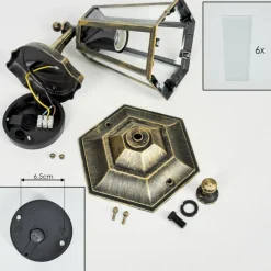 Luminaires Rustiques-hofstein Applique murale d'extérieur Loria Or, Noir, 1 lumière