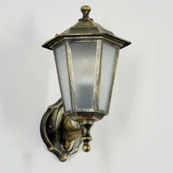 Luminaires Rustiques-hofstein Applique murale d'extérieur Loria Or, Noir, 1 lumière