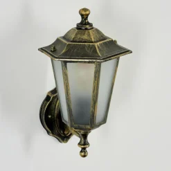 Luminaires Rustiques-hofstein Applique murale d'extérieur Loria Or, Noir, 1 lumière