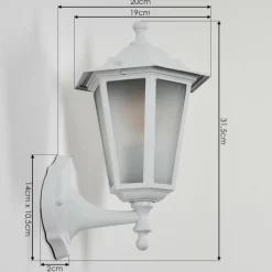 Luminaires Rustiques-hofstein Applique murale d'extérieur Loria Blanc, 1 lumière
