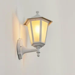 Luminaires Rustiques-hofstein Applique murale d'extérieur Loria Blanc, 1 lumière