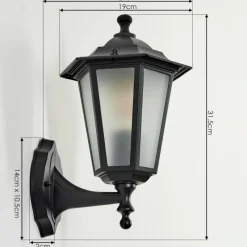 Luminaires Rustiques-hofstein Applique murale d'extérieur Loria Noir, 1 lumière