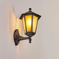 Luminaires Rustiques-hofstein Applique murale d'extérieur Loria Noir, Argenté, 1 lumière