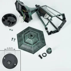 Luminaires Rustiques-hofstein Applique murale d'extérieur Loria Vert, Noir, 1 lumière, Détecteur de mouvement