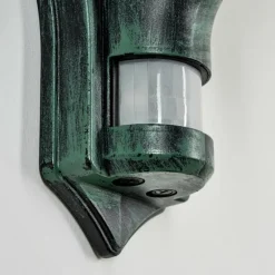 Luminaires Rustiques-hofstein Applique murale d'extérieur Loria Vert, Noir, 1 lumière, Détecteur de mouvement