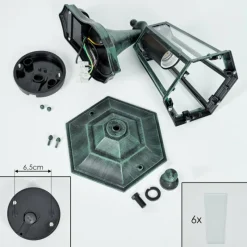 Luminaires Rustiques-hofstein Applique murale d'extérieur Loria Vert, Noir, 1 lumière, Détecteur de mouvement