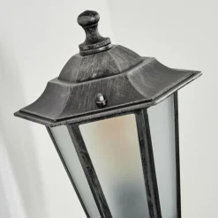 Luminaires Rustiques-hofstein Applique murale d'extérieur Loria Noir, Argenté, 1 lumière, Détecteur de mouvement