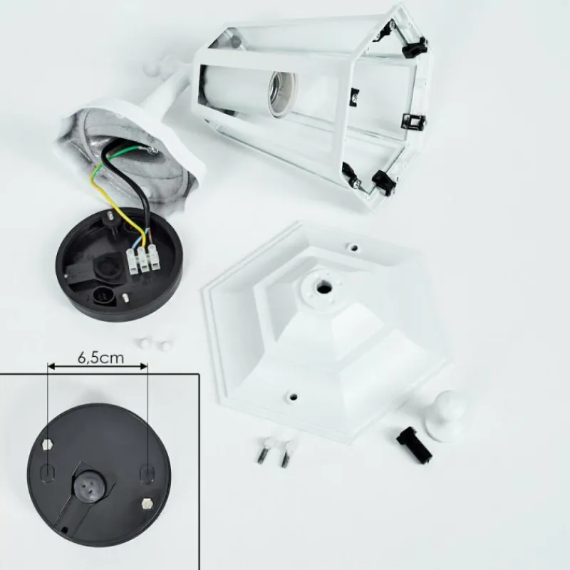 Luminaires Rustiques-hofstein Applique murale d'extérieur Loria Blanc, 1 lumière