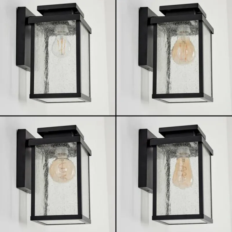 hofstein Applique murale d'extérieur Tieva Noir, 1 lumière, Détecteur de mouvement