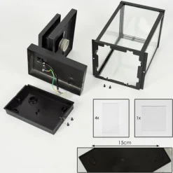 hofstein Applique murale d'extérieur Tieva Noir, 1 lumière, Détecteur de mouvement