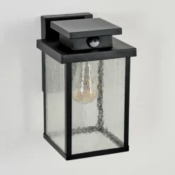 hofstein Applique murale d'extérieur Tieva Noir, 1 lumière, Détecteur de mouvement