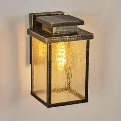 Lampes Dorées-hofstein Applique murale d'extérieur Tieva Brun, Or, Noir, 1 lumière