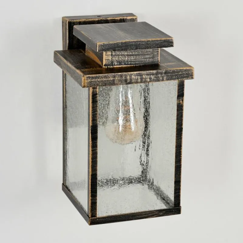 Lampes Dorées-hofstein Applique murale d'extérieur Tieva Brun, Or, Noir, 1 lumière