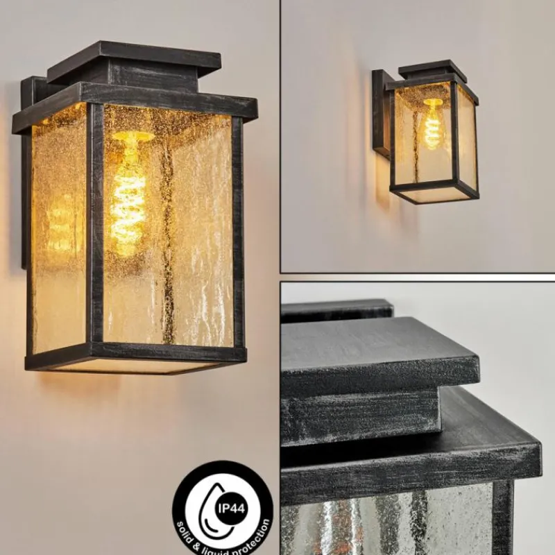 hofstein Applique murale d'extérieur Tieva Noir, Argenté, 1 lumière