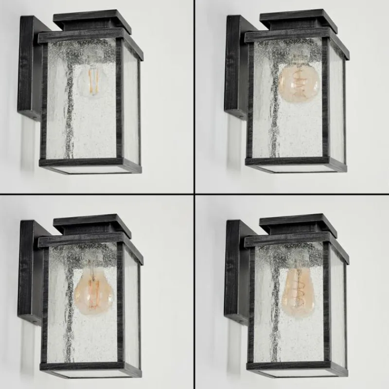 hofstein Applique murale d'extérieur Tieva Noir, Argenté, 1 lumière