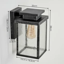 hofstein Applique murale d'extérieur Tieva Noir, Argenté, 1 lumière