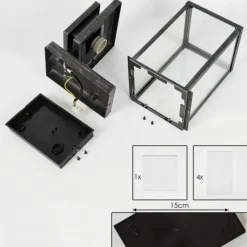 hofstein Applique murale d'extérieur Tieva Noir, Argenté, 1 lumière