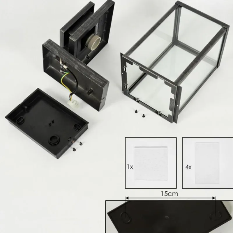 hofstein Applique murale d'extérieur Tieva Noir, Argenté, 1 lumière