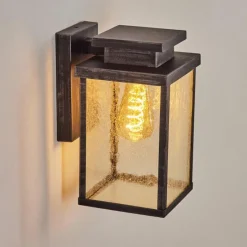 hofstein Applique murale d'extérieur Tieva Noir, Argenté, 1 lumière