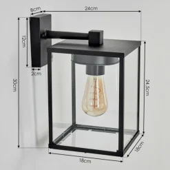 hofstein Applique murale d'extérieur Gramilla Noir, 1 lumière