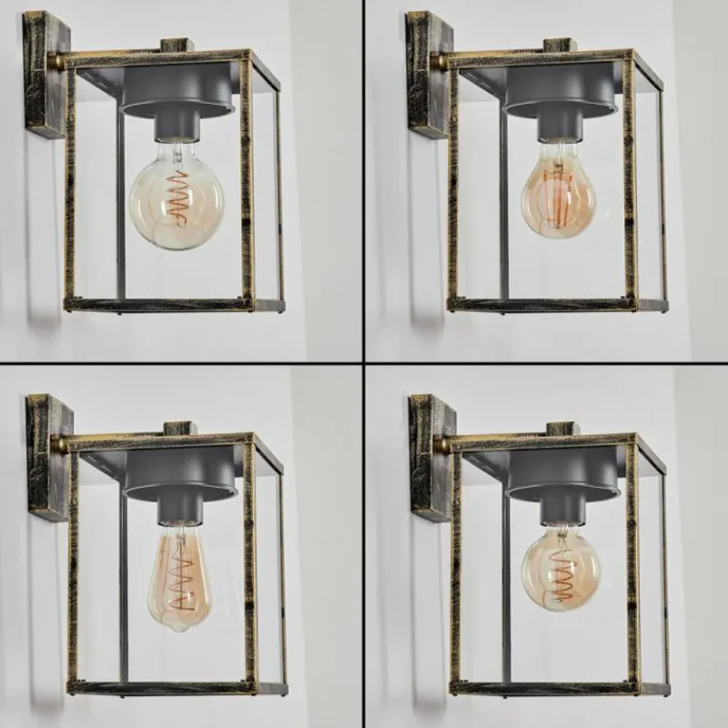 Lampes Dorées-hofstein Applique murale d'extérieur Gramilla Or, Noir, 1 lumière