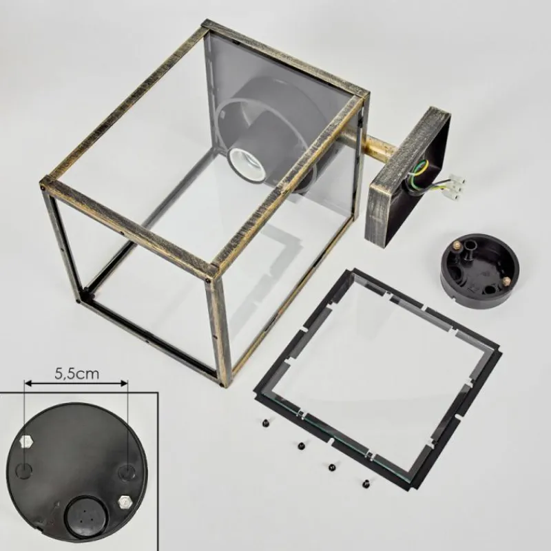 Lampes Dorées-hofstein Applique murale d'extérieur Gramilla Or, Noir, 1 lumière