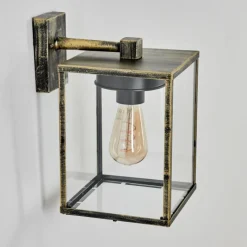 Lampes Dorées-hofstein Applique murale d'extérieur Gramilla Or, Noir, 1 lumière