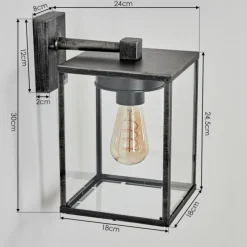 hofstein Applique murale d'extérieur Gramilla Noir, Argenté, 1 lumière