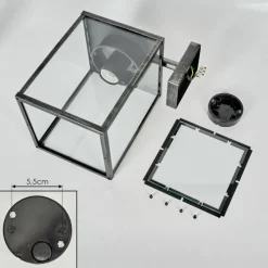 hofstein Applique murale d'extérieur Gramilla Noir, Argenté, 1 lumière