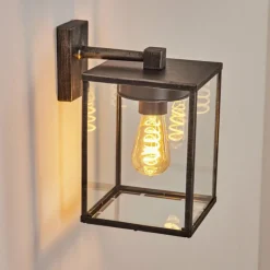 hofstein Applique murale d'extérieur Gramilla Noir, Argenté, 1 lumière