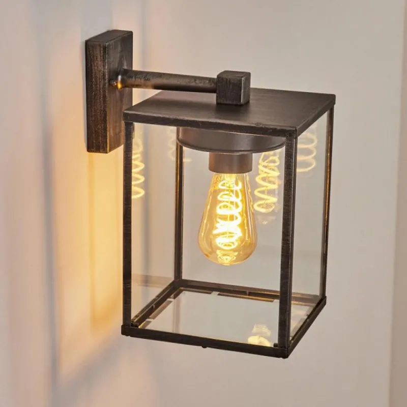 hofstein Applique murale d'extérieur Gramilla Noir, Argenté, 1 lumière