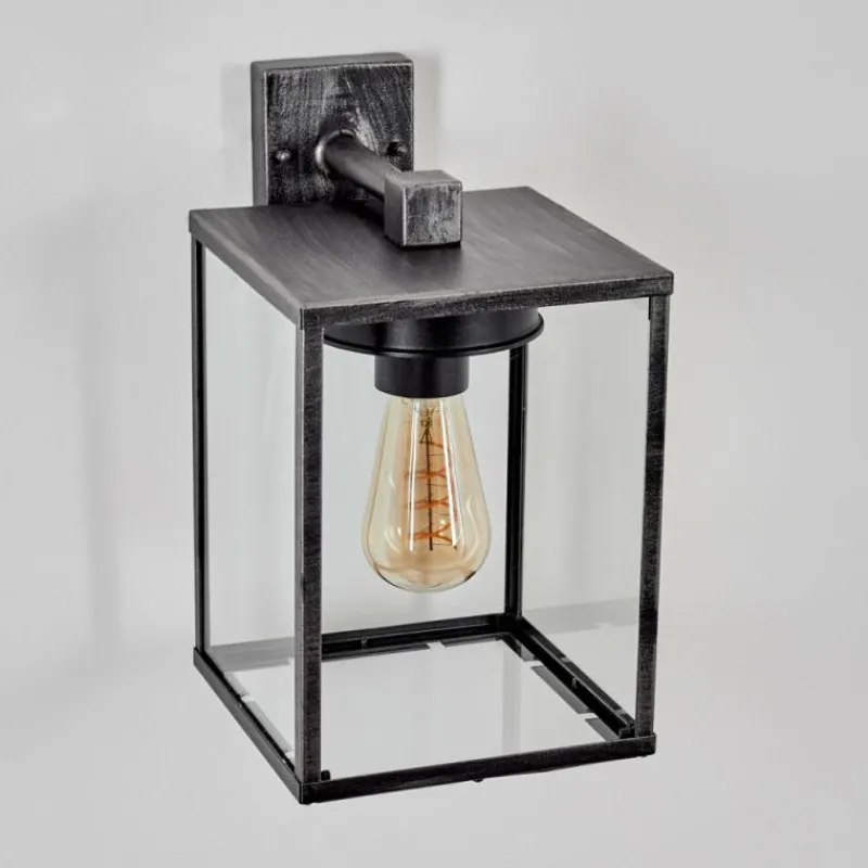 hofstein Applique murale d'extérieur Gramilla Noir, Argenté, 1 lumière