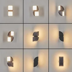 hofstein Applique murale d'extérieur Kontenga LED Anthracite, 2 lumières