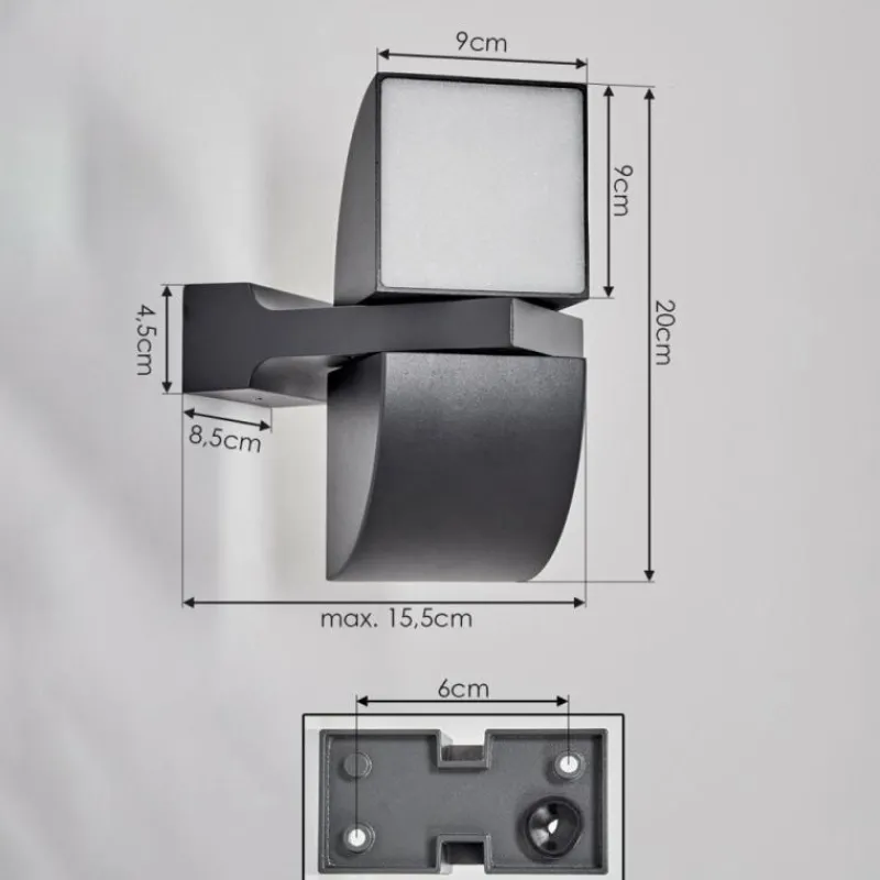 hofstein Applique murale d'extérieur Kontenga LED Anthracite, 2 lumières