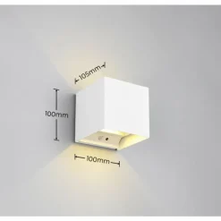 Luminaires Reality Applique murale d'extérieur Reality TALENT LED Blanc, 2 lumières, Détecteur de mouvement
