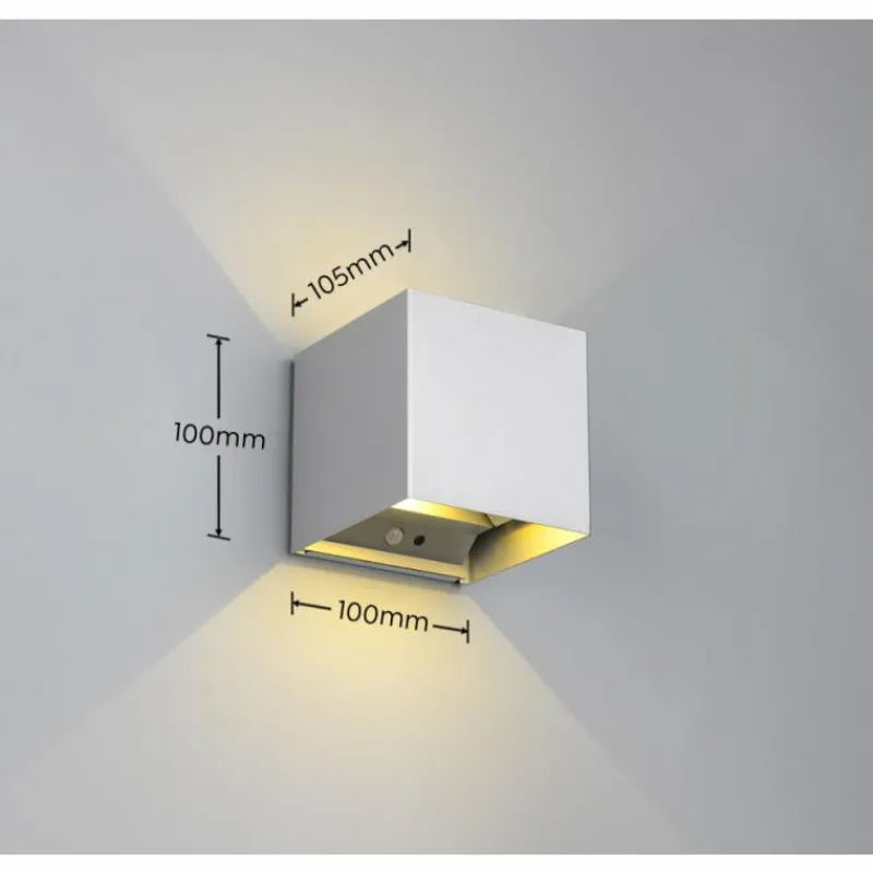 Luminaires Reality Applique murale d'extérieur Reality TALENT LED Titane, 2 lumières, Détecteur de mouvement
