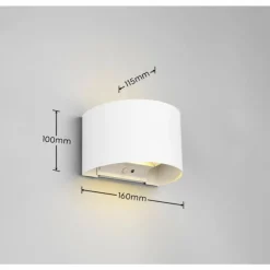 Luminaires Reality Applique murale d'extérieur Reality TALENT LED Blanc, 2 lumières, Détecteur de mouvement